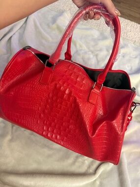PRIVATA Croc Embossed Duffle